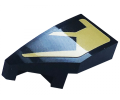 Wedge 2 x 1 with Stud Notch Left with Gold Stripes Pattern (Sticker) - Set 76899