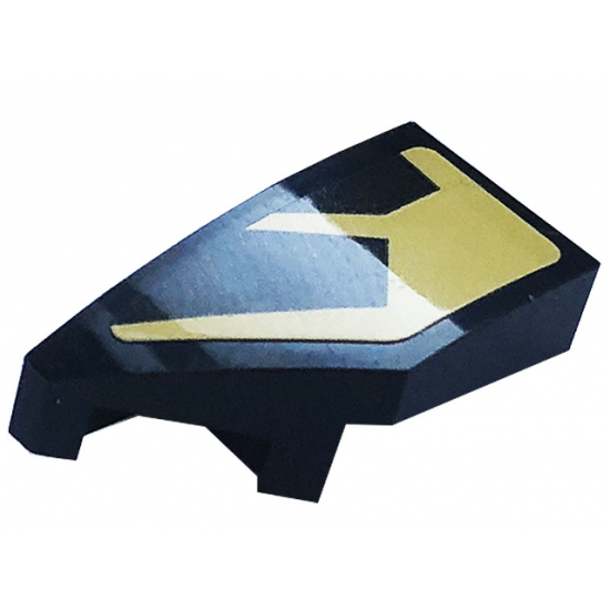 Wedge 2 x 1 with Stud Notch Left with Gold Stripes Pattern (Sticker) - Set 76899