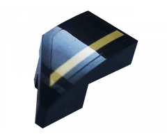 Wedge 2 x 1 with Stud Notch Right with Gold Stripe Pattern (Sticker) - Set 76899