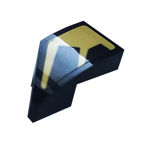 Wedge 2 x 1 with Stud Notch Right with Gold Stripes Pattern (Sticker) - Set 76899