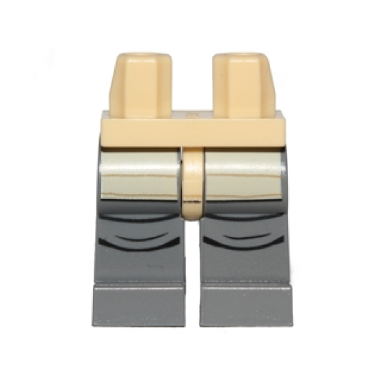 Hips and Dark Bluish Gray Legs with SW White Leggings and Creases on Knees Pattern (SW Rebel Trooper)
