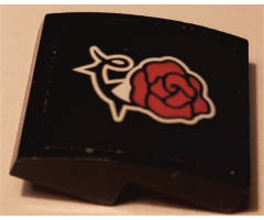 Slope, Curved 2 x 2 x 2/3 with Red Rose Pattern (Sticker) - Set 41352