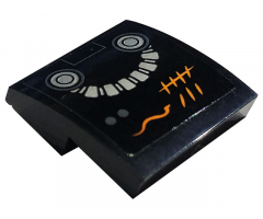 Slope, Curved 2 x 2 x 2/3 with Orange Tally Marks and Silver Hose Pattern Model Right Side (Sticker) - Set 71736