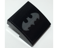 Slope, Curved 2 x 2 x 2/3 with Dark Bluish Gray Bat Batman Logo Pattern (Sticker) - Set 70917