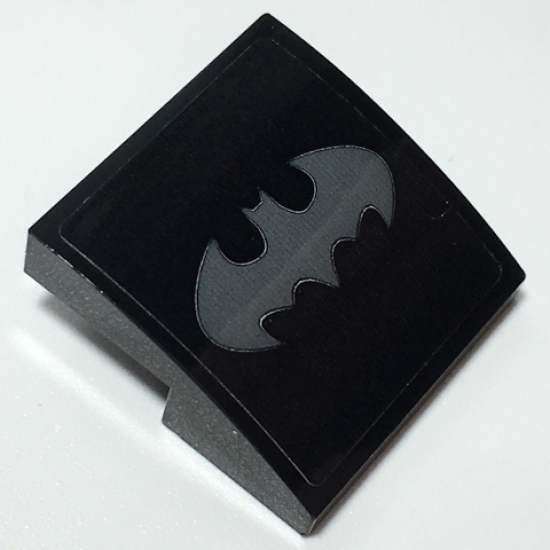 Slope, Curved 2 x 2 x 2/3 with Dark Bluish Gray Bat Batman Logo Pattern (Sticker) - Set 70917