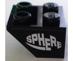 Slope, Inverted 45 2 x 2 with White 'SPHERE' Pattern (Sticker) - Set 8898