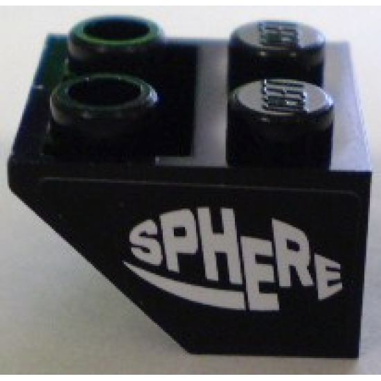 Slope, Inverted 45 2 x 2 with White 'SPHERE' Pattern (Sticker) - Set 8898