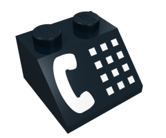 Slope 45 2 x 2 with Phone White Buttons and Receiver Pattern