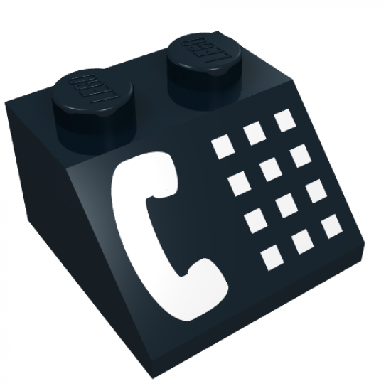 Slope 45 2 x 2 with Phone White Buttons and Receiver Pattern