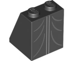 Slope 65 2 x 2 x 2 with Bottom Tube with Minifigure Dress/Skirt/Robe, Silver Vertical Lines and Curved Folds Pattern