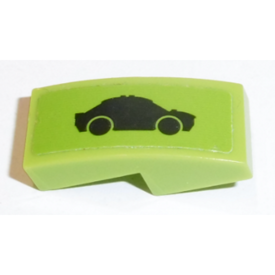 Slope, Curved 2 x 1 x 2/3 with Car Pattern (Sticker) - Set 60132