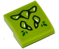 Slope, Curved 2 x 2 with Lime Geometric Dragon Scales Pattern (Sticker) - Set 41176