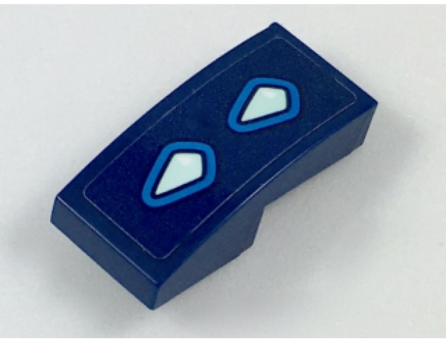 Slope, Curved 2 x 1 with Dark Azure and Light Aqua Dragon Tail Scales Pattern (Sticker) - Set 41187