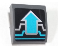 Slope, Curved 2 x 2 with Silver and Medium Azure Circuitry and Arrow Pattern (Sticker) - Set 70165