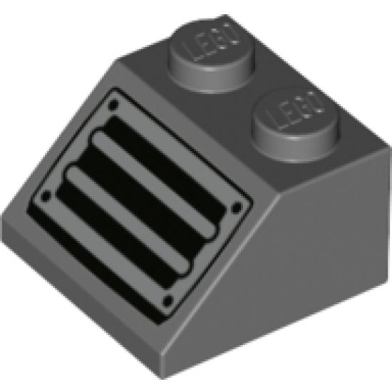 Slope 45 2 x 2 with Silver Grille and Black Rivets Pattern