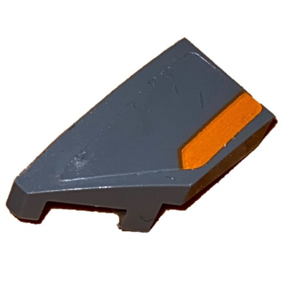 Wedge 2 x 1 x 2/3 Left with Orange Stripe Pattern (Sticker) - Set 75892