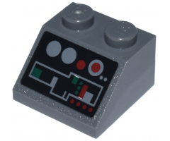 Slope 45 2 x 2 with Red and Gray and Green Buttons and Controls Pattern (Sticker) - Set 8088