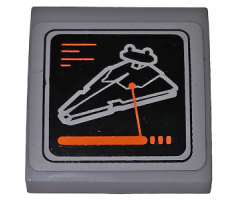 Slope, Curved 2 x 2 with SW Monitor Showing Imperial Star Destroyer Pattern (Sticker) - Set 75098