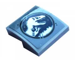Slope, Curved 2 x 2 with Jurassic World Logo and Scratches Pattern (Sticker) - Set 75937