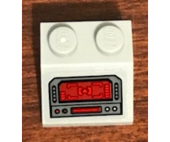 Slope 45 2 x 2 with SW Resistance Bomber Control Panel with Red Screen Pattern (Sticker) - Set 75188
