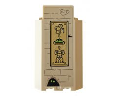 Panel 3 x 3 x 6 Corner Wall without Bottom Indentations with Brick Wall with Heart and Fountain of Youth Plaque Pattern (Sticker) - Set 76056