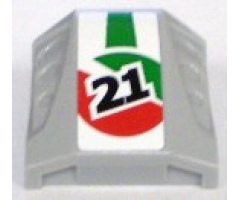 Slope, Curved 2 x 2 with 3 Side Ports Recessed with '21' and Red/Green Pattern (Sticker) - Set 8898