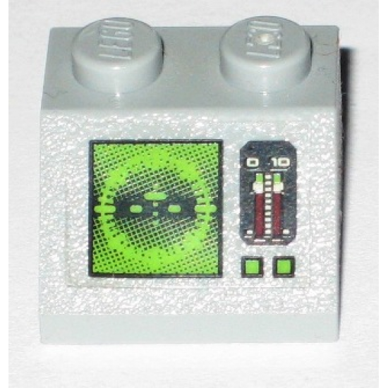 Slope 45 2 x 2 with Horizon Screen, Gauge and Buttons Pattern (Sticker) - Sets 7298 / 7477