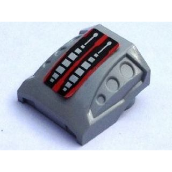 Slope, Curved 2 x 2 with 3 Side Ports Recessed with Engine Pattern (Sticker) - Set 8642
