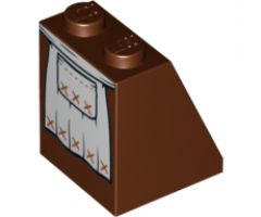 Slope 65 2 x 2 x 2 with Bottom Tube with Minifigure Dress/Skirt/Robe, Apron with Black Pocket Pattern