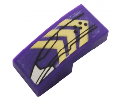 Slope, Curved 2 x 1 with Gold Chevrons, Silver Hull Plate and Black Lines Pattern Model Right Side (Sticker) - Set 76144