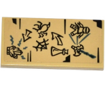 Tile 2 x 4 with Ninja, Sword, Phial, Spider Web, Spider, Crystal and Arrows Drawing Pattern (Sticker) - Set 70604