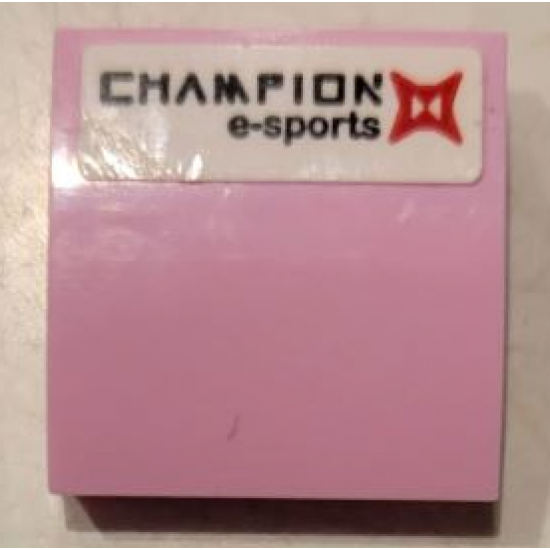 Slope, Curved 2 x 2 x 2/3 with 'CHAMPION e-sports' Pattern (Sticker) - Set 75973