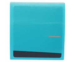 Slope, Curved 2 x 2 with Black Stripe and Silver Line on Medium Azure Background Pattern Model Right Side (Sticker) - Set 76898