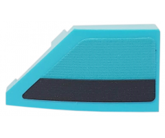 Wedge 2 x 1 with Stud Notch Right with Black Stripe on Medium Azure Background Pattern (Sticker) - Set 76898