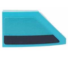 Wedge 2 x 1 with Stud Notch Left with Black Stripe on Medium Azure Background Pattern (Sticker) - Set 76898
