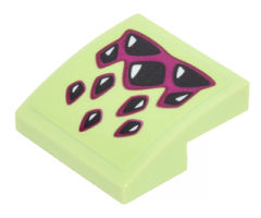 Slope, Curved 2 x 2 with Magenta and Black Dragon Claws Pattern (Sticker) - Set 41183