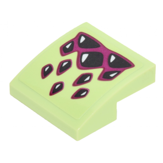 Slope, Curved 2 x 2 with Magenta and Black Dragon Claws Pattern (Sticker) - Set 41183