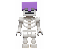 Skeleton with Cube Skull - Medium Lavender Helmet
