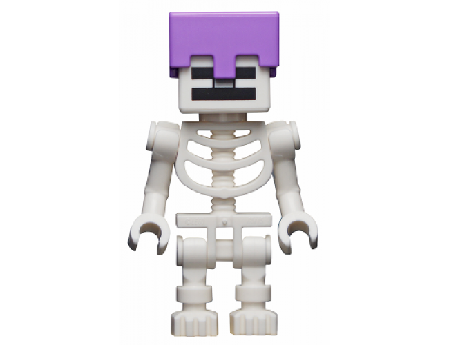 Skeleton with Cube Skull - Medium Lavender Helmet