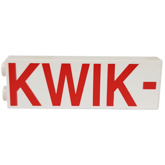 Brick 1 x 2 x 5 with Red 'KWIK -' Pattern (Sticker) - Set 71016