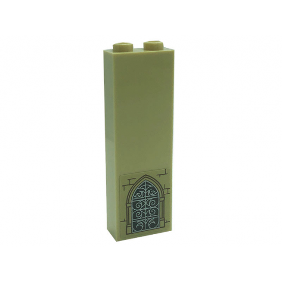 Brick 1 x 2 x 5 with Ornate Stained Glass Window and Bricks Pattern (Sticker) - Set 71043