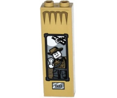 Brick 1 x 2 x 5 with Explorer with Jewel and Plane in Picture Frame and Plaque with '1922' Pattern (Sticker) - Set 75900