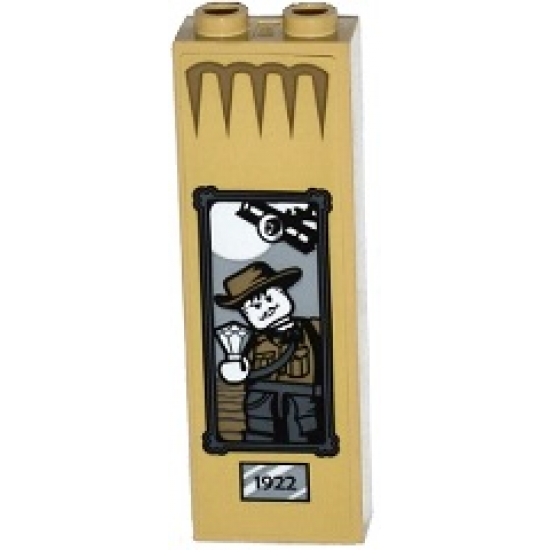Brick 1 x 2 x 5 with Explorer with Jewel and Plane in Picture Frame and Plaque with '1922' Pattern (Sticker) - Set 75900