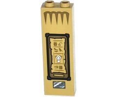Brick 1 x 2 x 5 with Plaque and Framed Parchment with Hieroglyphs and Jewel Pattern (Sticker) - Set 75900