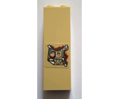 Brick 1 x 2 x 5 with Worn Ghostbusters Minifigure Picture Pattern #1 (Sticker) - Set 75827