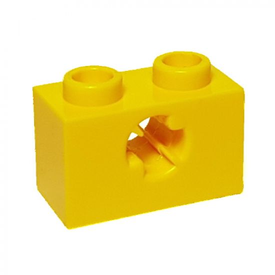 Technic, Brick 1 x 2 with Axle Hole (x Shape)