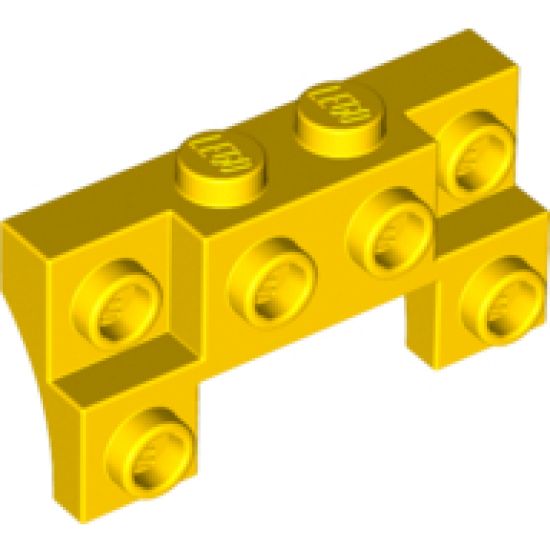 Brick, Modified 2 x 4 - 1 x 4 with 2 Recessed Studs and Thin Side Arches