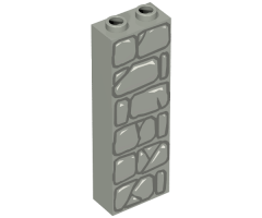 Brick 1 x 2 x 5 with Stone Pattern