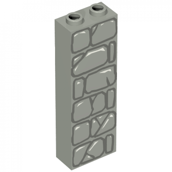Brick 1 x 2 x 5 with Stone Pattern