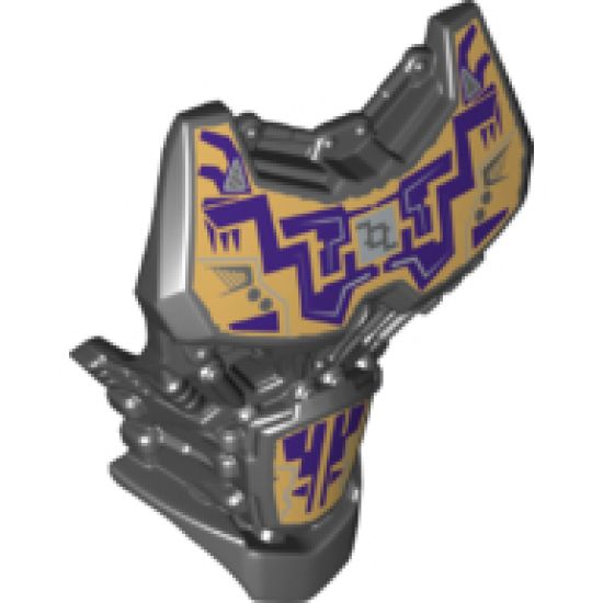 Large Figure Part Torso with Bionicle Purple and Gold Pattern